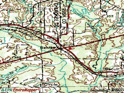 Reklaw topographic map
