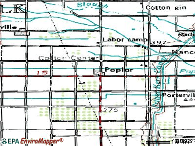 Poplar-Cotton Center topographic map