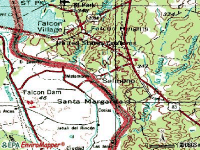 Salineno topographic map