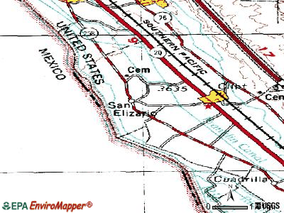 San Elizario topographic map