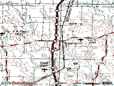 Sanger topographic map