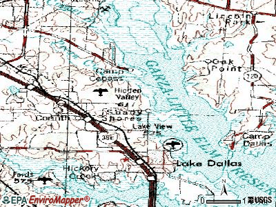 Shady Shores topographic map