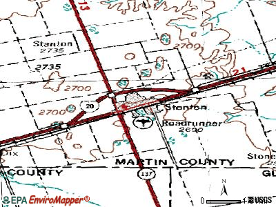 Stanton topographic map