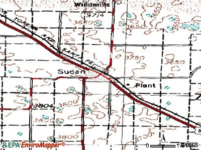 Sudan topographic map