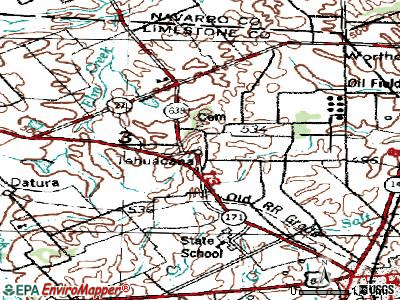 Tehuacana topographic map