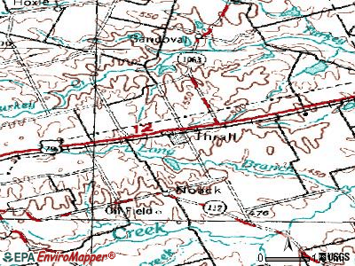 Thrall topographic map