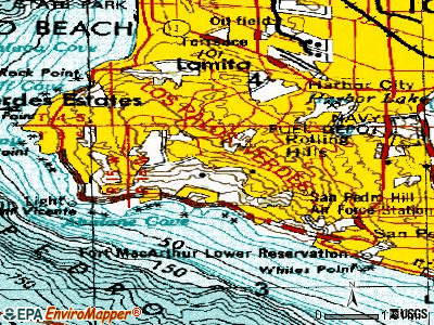 Rancho Palos Verdes topographic map