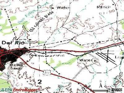 Val Verde Park topographic map