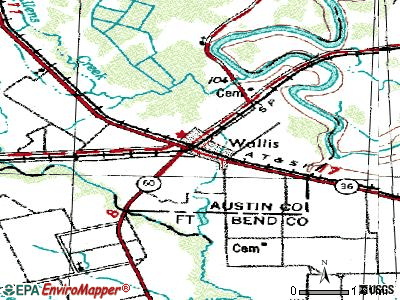 Waller topographic map