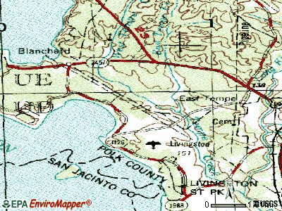 West Livingston topographic map