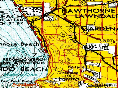 Redondo Beach topographic map
