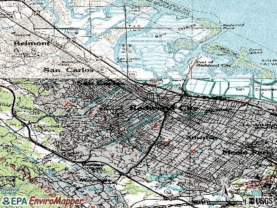 Redwood City topographic map