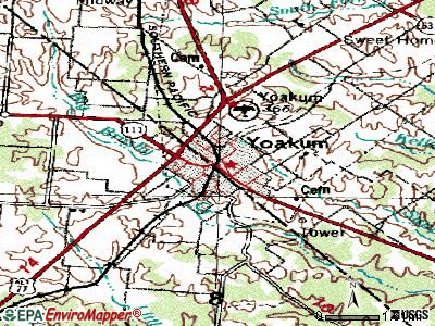 Yoakum topographic map