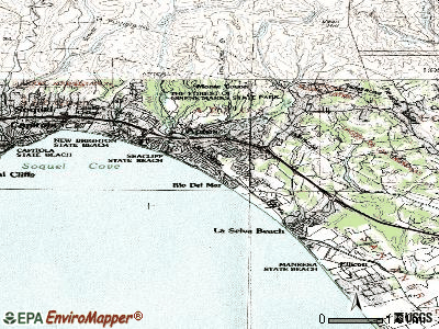 Rio del Mar topographic map