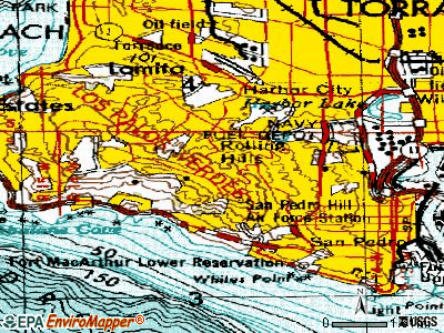 Rolling Hills topographic map