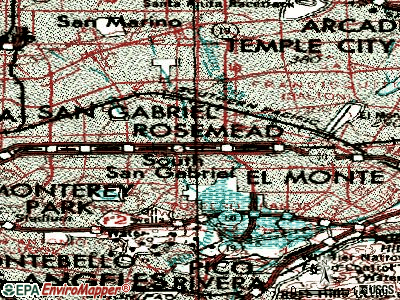 Rosemead topographic map