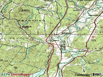 Bradford topographic map