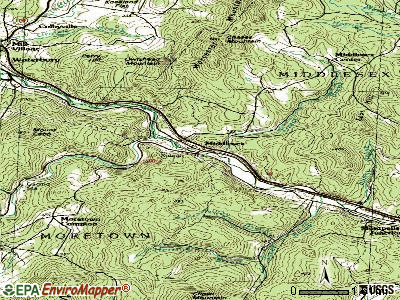 Middlesex topographic map