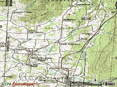 South Shaftsbury topographic map