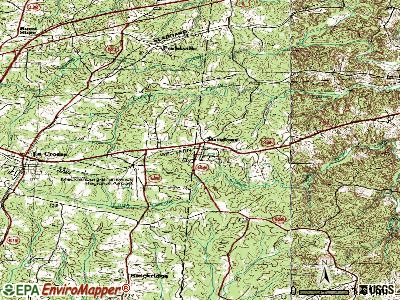 Brodnax topographic map