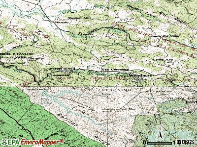 San Geronimo topographic map