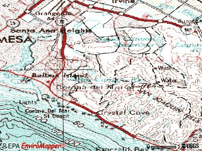 San Joaquin Hills topographic map