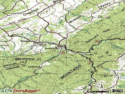 Damascus topographic map