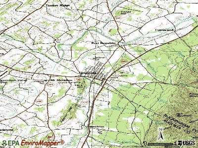 Grottoes topographic map