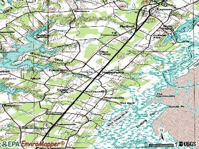 Nassawadox topographic map