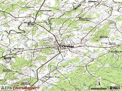 Orange topographic map