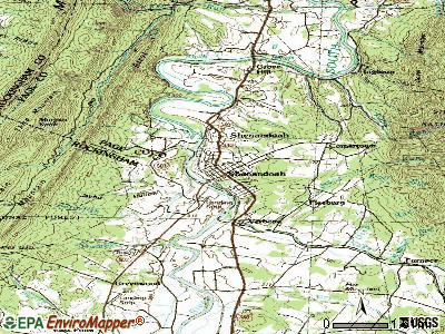 Shenandoah topographic map