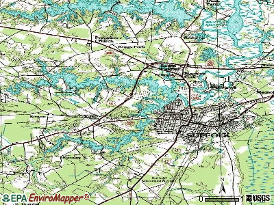 Suffolk topographic map