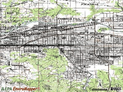 Dishman topographic map