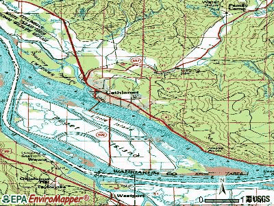 East Cathlamet topographic map