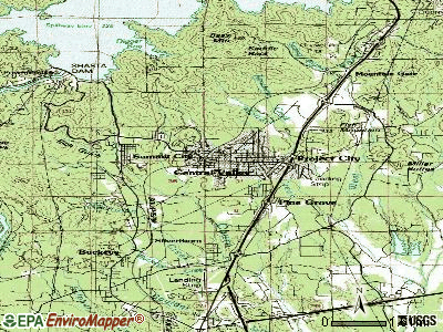 Shasta Lake topographic map