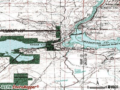 Grand Coulee topographic map