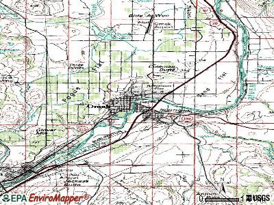 Omak topographic map