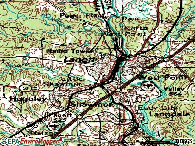 Lanett topographic map