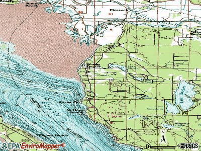 Warm Beach topographic map