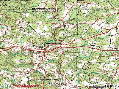 Brandonville topographic map