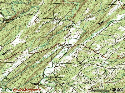 Capon Bridge topographic map