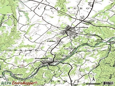 Fairlea topographic map