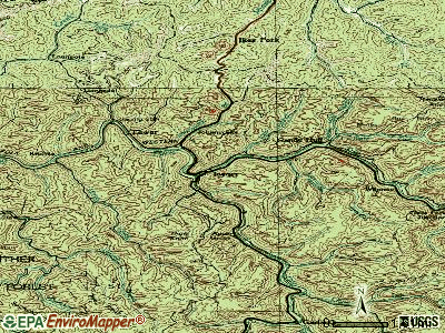 Iaeger topographic map
