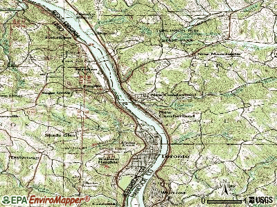 New Cumberland topographic map