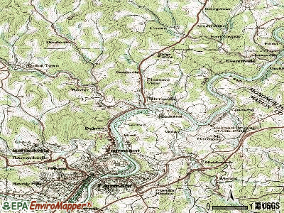 Rivesville topographic map