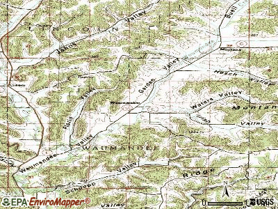 Waumandee topographic map