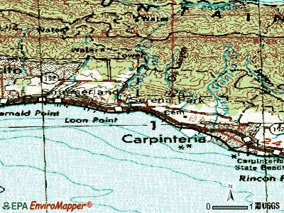 Toro Canyon topographic map