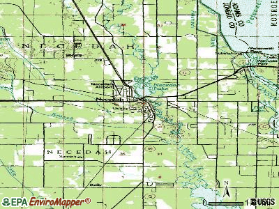 Necedah topographic map