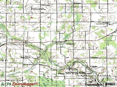 Casco topographic map