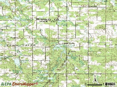 Clam Falls topographic map